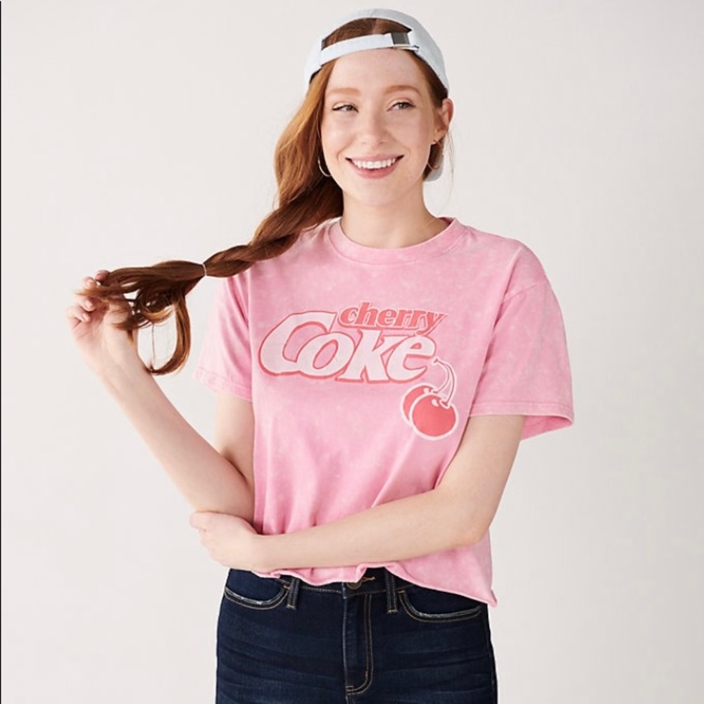 Juniors Public Library Cherry Coke Skimmer Crop Top Graphic Tee XXL